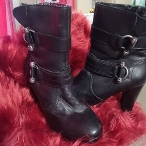 Harley Davidson Black Leather Women's Boots